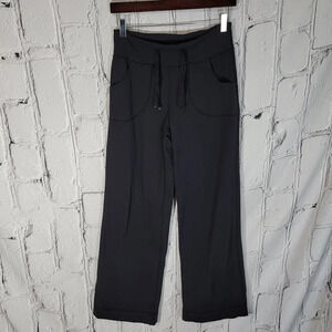 Lululemon Womens Tall Wide Leg Pull On Black Yoga Pants Bottoms Athleisure Comfy